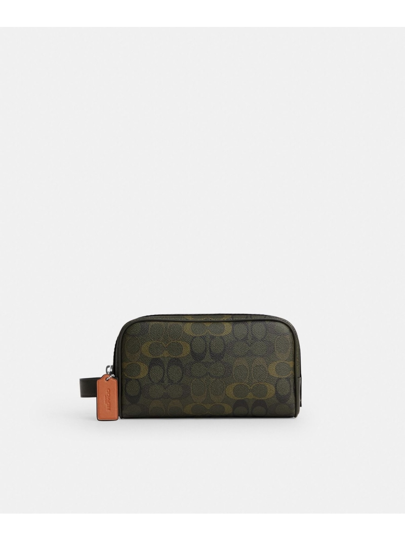 COACH OUTLET 【公式】スモール トラベル キット・シグネチャー カモ プリント コーチ　アウトレット 財布・ポーチ・ケース ポーチ グリーン【送料無料】｜ Fashion Men