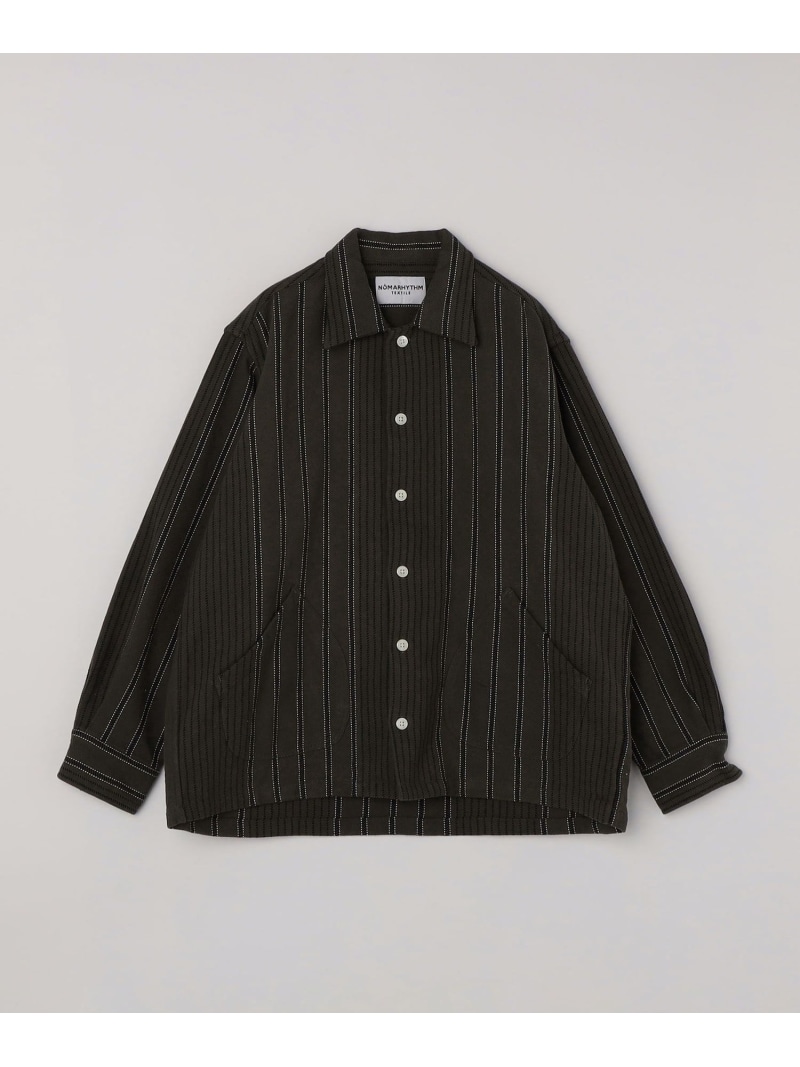【SALE／30%OFF】SHIPS MEN NOMARHYTHM TEXTILE: STRIPE SHIRT JACKET シップス ジャケット・アウター ブルゾン・ジャンパー グレー【RBA_E】【送料無料】
