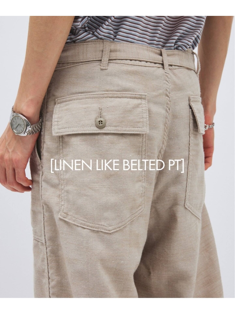 JOURNAL STANDARD 《予約》リネン ライク デニム ベルテッド パンツ ジャーナル スタンダード パンツ カーゴパンツ ベージュ ブラウン ネイビー【先行予約】*【送料無料】