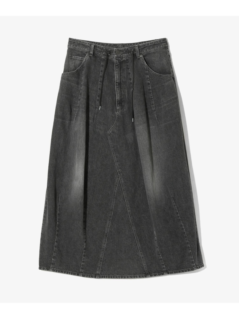 LHP NEEDLES/ニードルズ/H.D.JEAN SKIRT - 12薬局衡オンス DENIM エルエイチピー ズボン下 余分の物のズボン下 黒いこと【貨物輸送無料】
