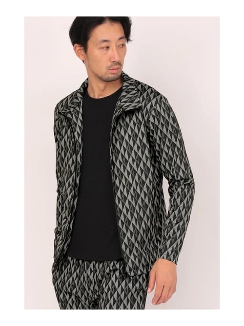 【SALE／30%OFF】HIGH STREET HIGH STREET∴トライアングルジャカードトラックジャケット トルネードマート トップス カットソー・Tシャツ ネイビー ブラック【RBA_E】【送料無料】