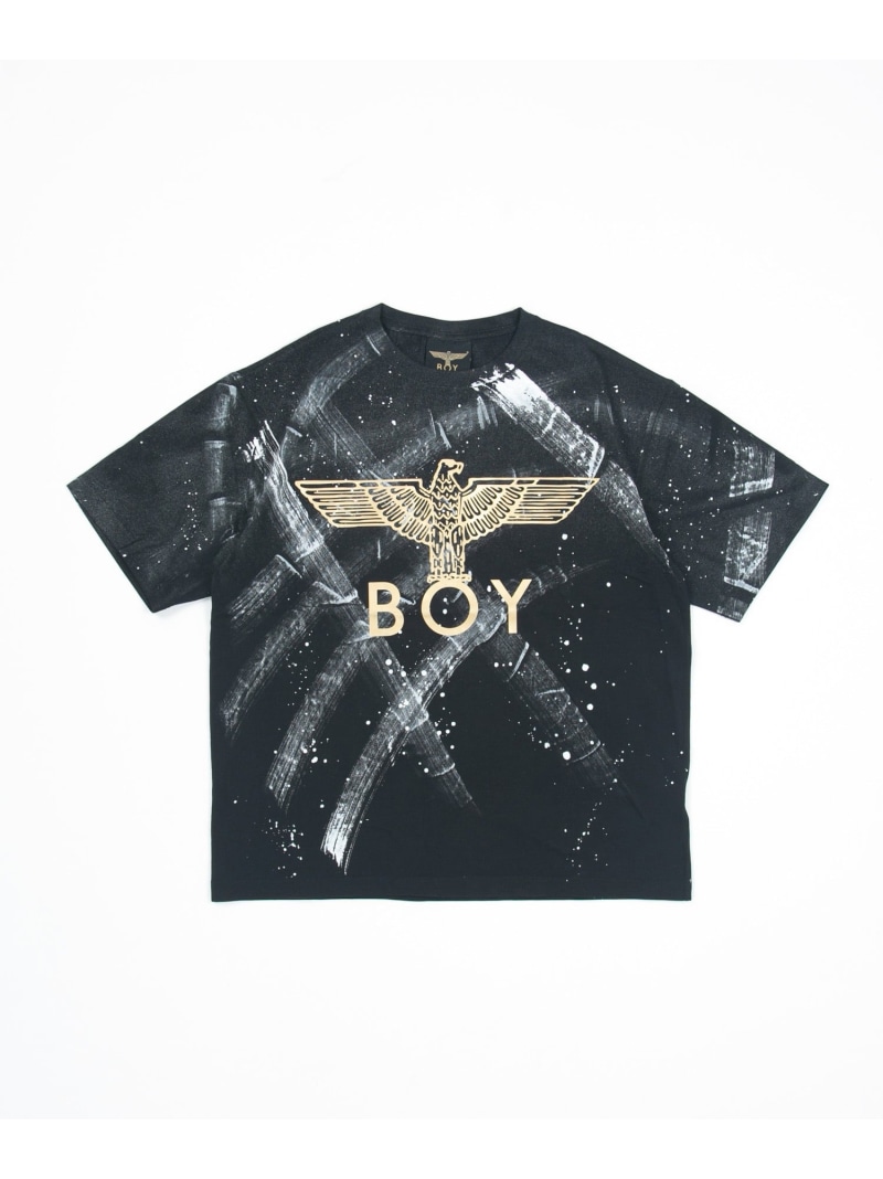 BOY LONDON BOY LONDON/(U)BRUSH PAINTED T-SHIRT ピーアールワン トップス カットソー・Tシャツ ブラック【送料無料】｜ Fashion Men