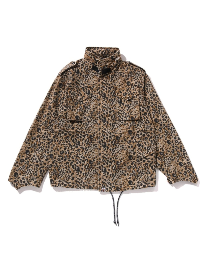 A BATHING APE WILD LEOPARD PATTERN M-65 JACKET ア ベイシング エイプ ジャケット・アウター その他のジャケット・アウター ベージュ【送料無料】