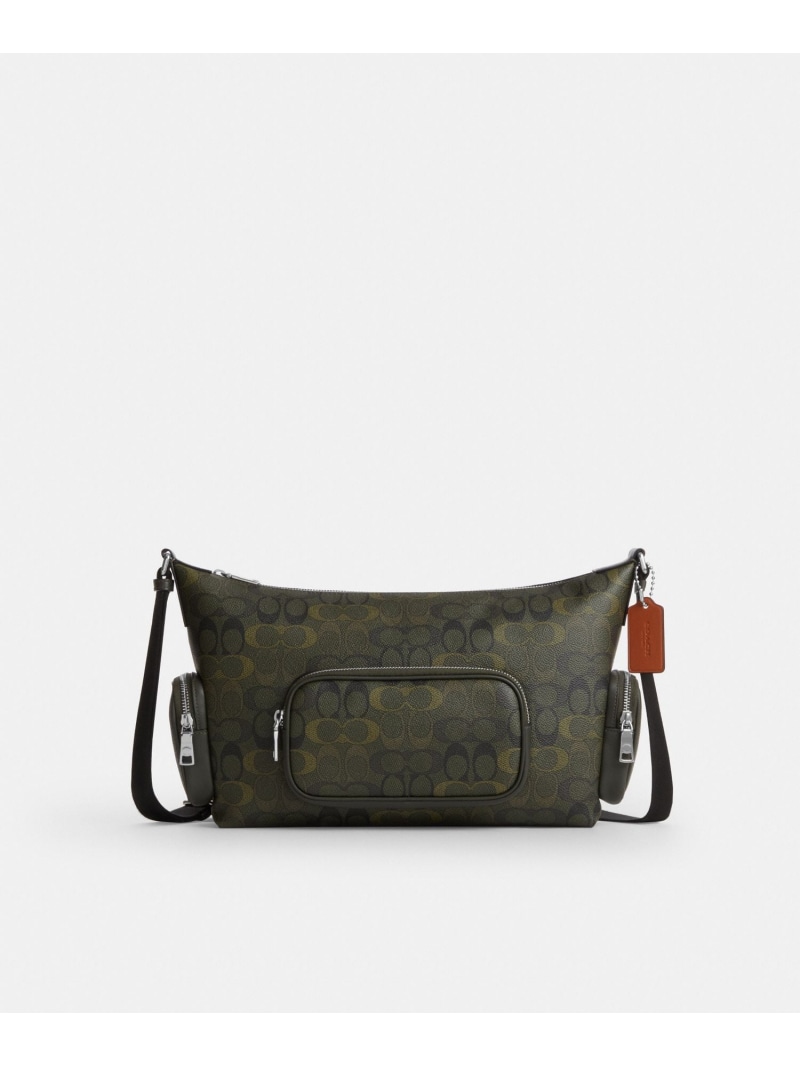 【SALE/40%OFF】COACH OUTLET 【公式】フィン クロスボディ バッグ・ポケット・シグネチャー カモ プリント コーチ アウトレット バッグ ショルダーバッグ グリーン【RBA_E】【送料無料】| Fashion Men