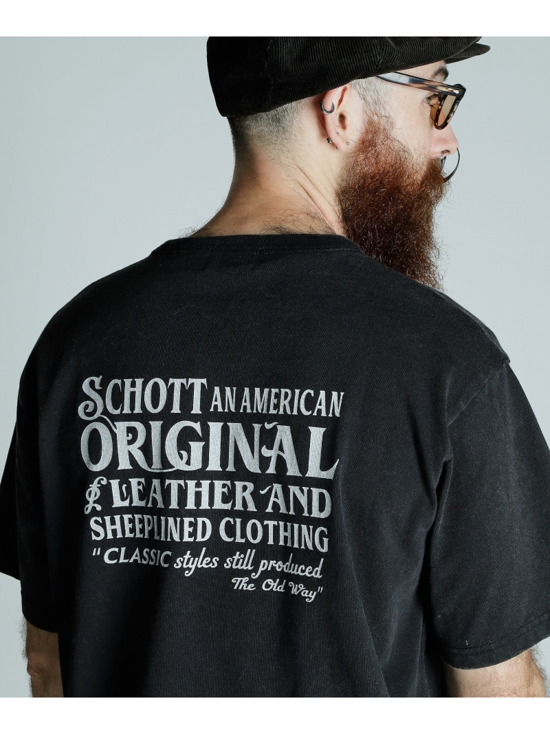 【SALE／20%OFF】Schott SNOWWASH T-SHIRT ADVERTISEMENT/スノーウォッシュ Tシャツ ショット トップス カットソー・Tシャツ ネイビー グリーン ブラック【RBA_E】【送料無料】