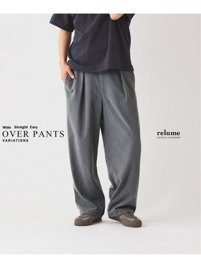 JOURNAL STANDARD relume 《予約》TRストライプ オーバーパンツ ジャーナル スタンダード レリューム パンツ スラックス・ドレスパンツ ブラック グレー【先行予約】*【送料無料】