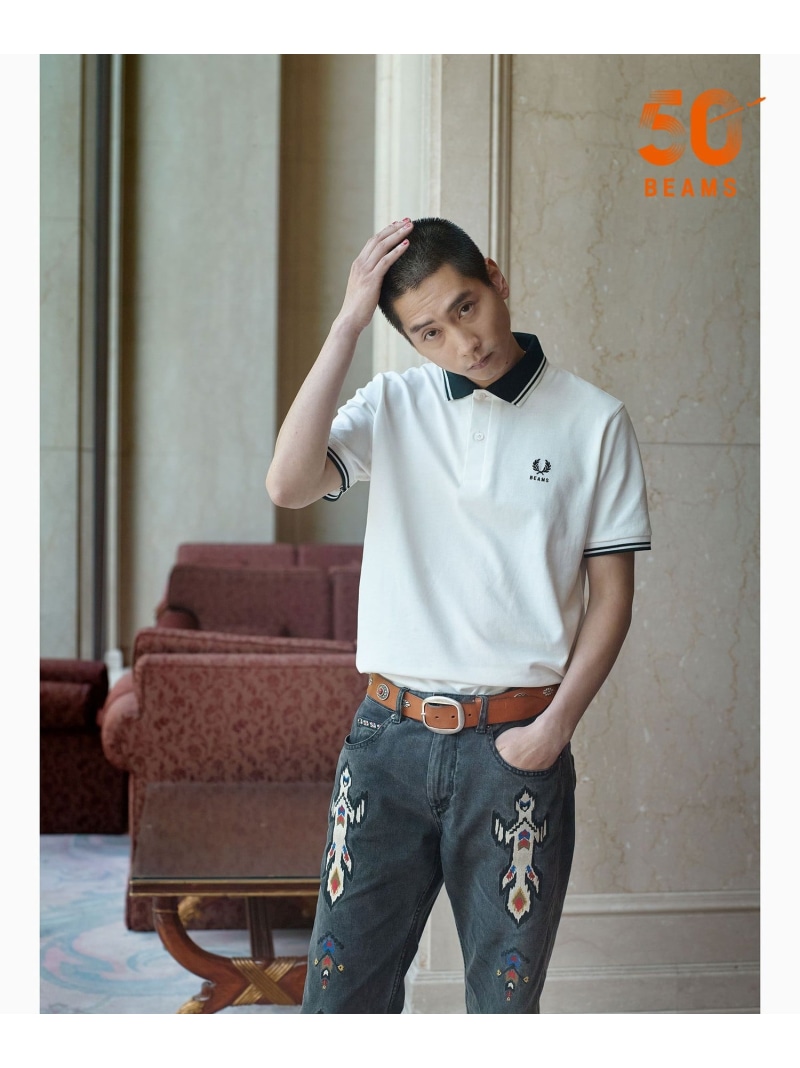 BEAMS 【別注】FRED PERRY / M12 ビームス メン トップス ポロシャツ ブラック ホワイト【送料無料】｜ Fashion Men