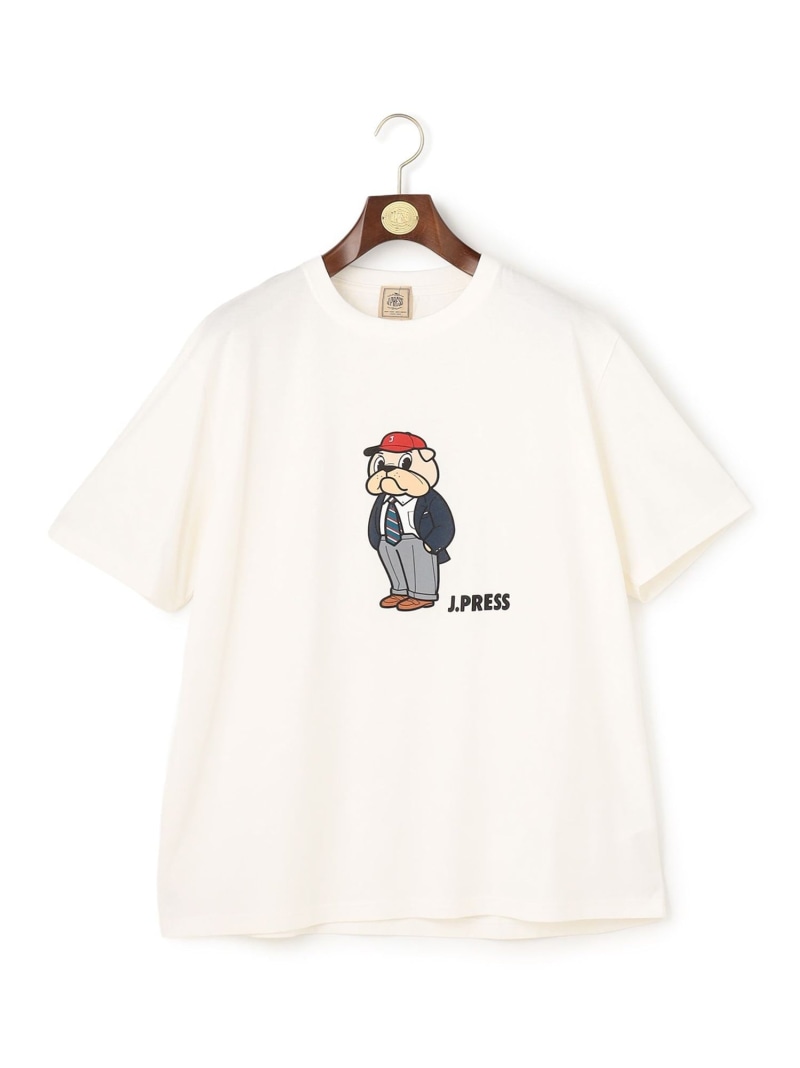 J.PRESS 【KING SIZE / BULLDOG BOY】刷り上げる プルオーバー ジェイ押し付ける トップス カットソー・プルオーバー 白いこと 米国海軍 青味【貨物輸送無料】