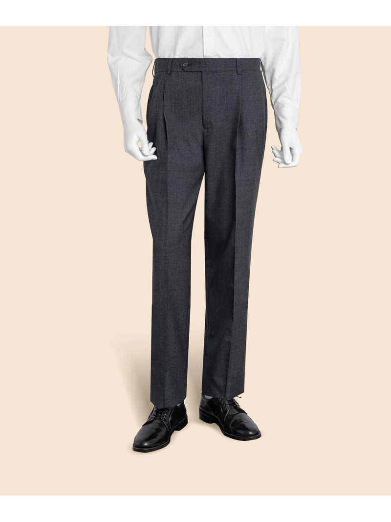 BROOKS BROTHERS 羊毛 益荒男 プリーテッド トラウザーズ Traditional ブルックス ブラザーズ ズボン下 スラックス・御召しものズボン下 薄墨色【貨物輸送無料】