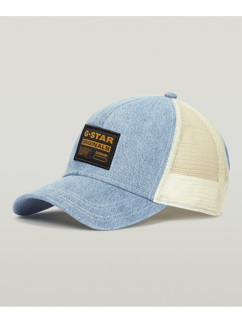 【SALE／40%OFF】G-Star RAW 【公式ショップ】DENIM EMBRO BASEBALL TRUCKER CAP/デニムベースボールロゴメッシュキャップ ジースターロゥ 帽子 キャップ ブルー【RBA_E】【送料無料】