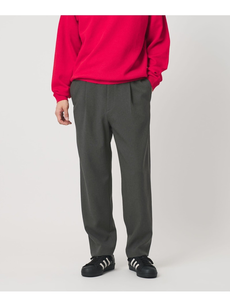 BEAUTY\u0026YOUTH UNITED ARROWS メランジ ダブルクロス 1プリーツ アジャスト パンツ NO.7 ビューティー＆ユース ユナイテッドアローズ パンツ その他のパンツ ホワイト ブラック グレー【送料無料】