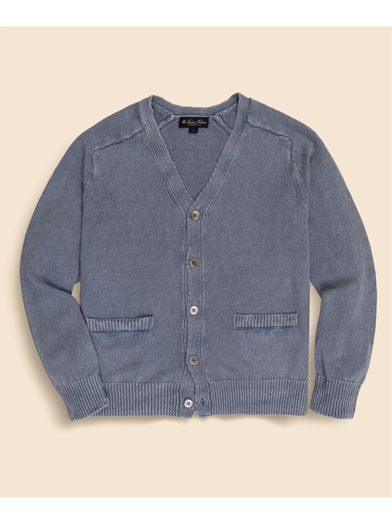 【SALE／20%OFF】BROOKS BROTHERS リネン Vネック カーディガン ブルックス ブラザーズ トップス カーディガン ネイビー ベージュ【RBA_E】【送料無料】｜ Fashion Men