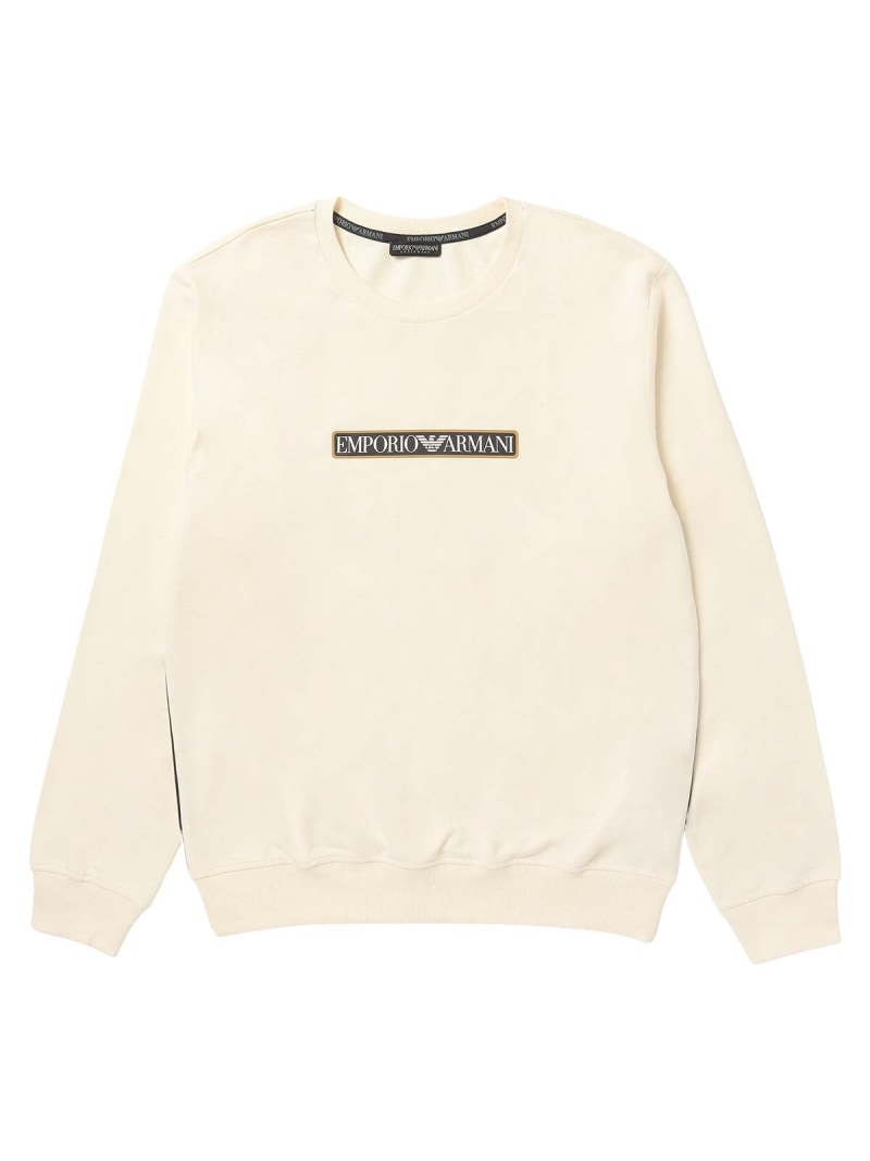 EMPORIO ARMANI EMPORIO ARMANI BRUSHED TERRY PO CREWNECK コットン100% スウェットシャツ ナイガイ インナー・ルームウェア その他のインナー・ルームウェア ブラック ネイビー ホワイト【送料無料】
