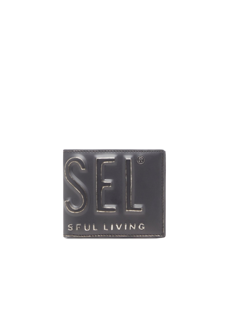 DIESEL メンズ 二つ折りウォレット DSL 3D BI FOLD COIN S ディーゼル 財布・ポーチ・ケース 財布 ブラック【送料無料】