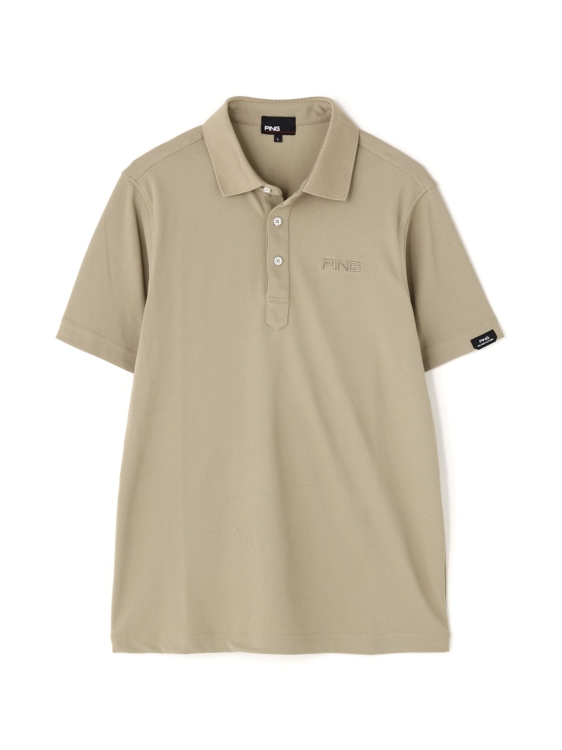 PING APPAREL PING SUPER SHELTER 06カノコ半袖スポーツシャツ ＜PERFORMANCE＞ (MENS) ピン 御召しもの トップス スポーツシャツ 白いこと ベージュ 黒いこと【貨物輸送無料】