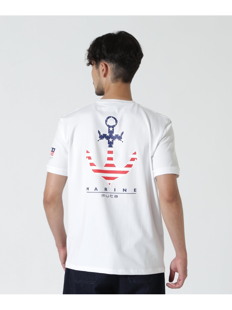 ROYAL FLASH muta MARINE/ムータ マリン/イカリUSA Tee ロイヤルフラッシュ トップス カットソー・Tシャツ ネイビー ホワイト【送料無料】｜ Fashion Men