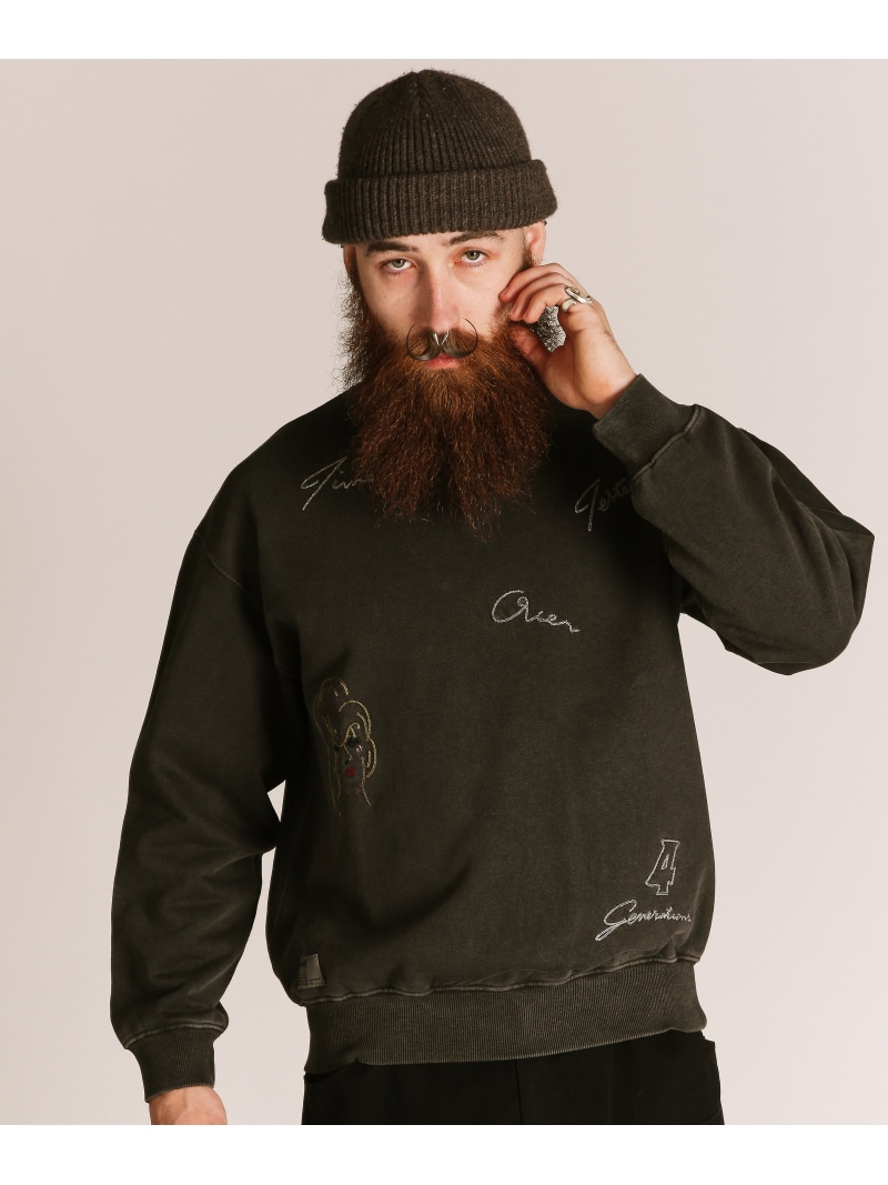 【SALE／20%OFF】Schott PIGMENT TIMETESTED OVER FOUR GENERATIONS/ピグメント クルースウェット ショット トップス スウェット・トレーナー ブラック レッド ブルー【RBA_E】【送料無料】