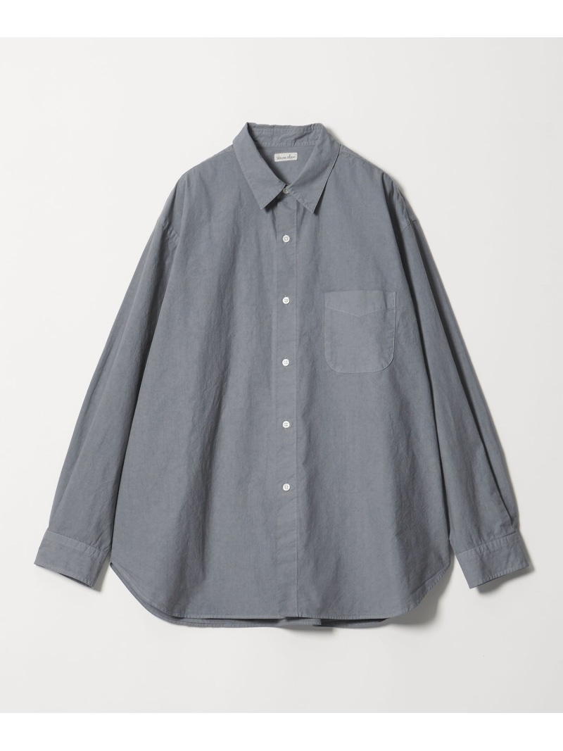 【SALE／40%OFF】Steven Alan ＜Steven Alan＞ ガーメントダイ ポプリン レギュラーカラー シャツ LOOSE ビューティー＆ユース　ユナイテッドアローズ トップス シャツ・ブラウス グリーン ホワイト【RBA_E】【送料無料】｜ Fashion Men