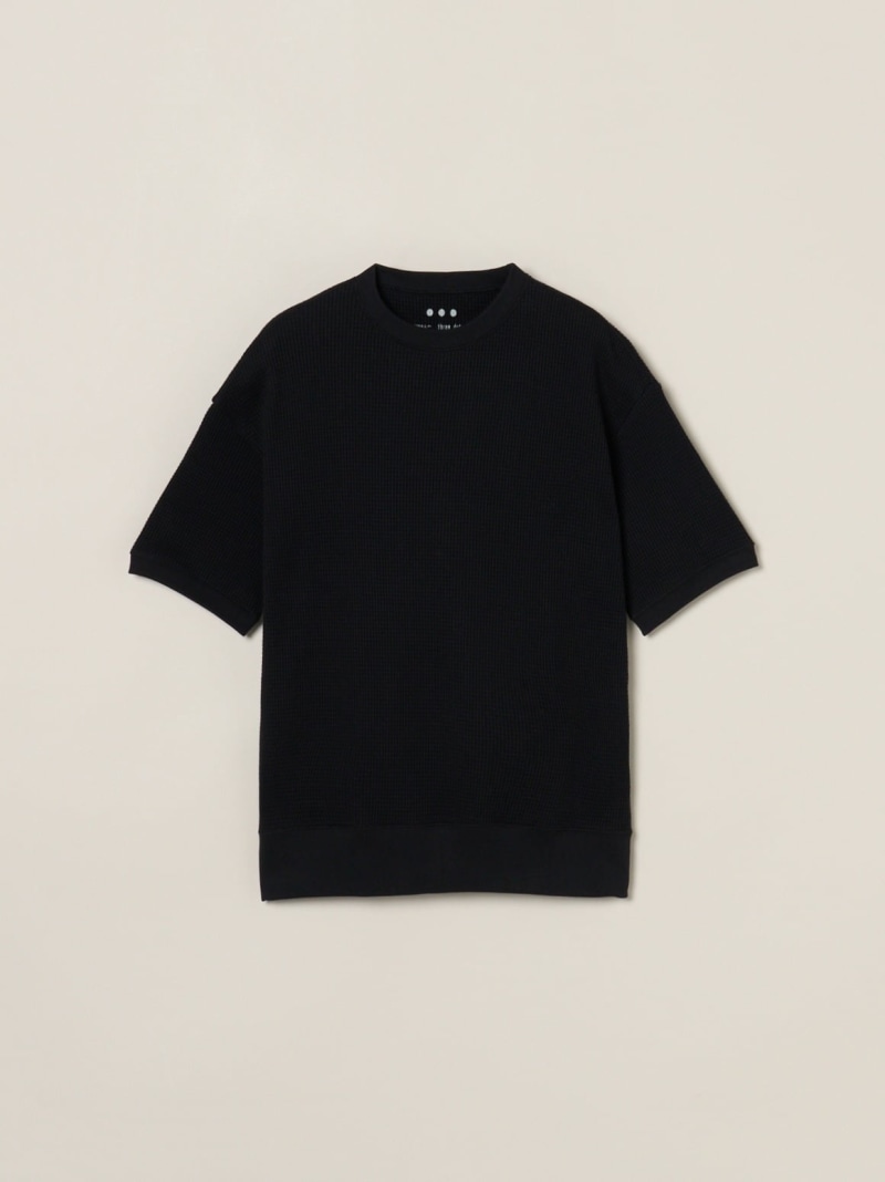 three dots Men\'s dress waffle s/s sweat スリードッツ トップス カットソー・Tシャツ ブラック【送料無料】