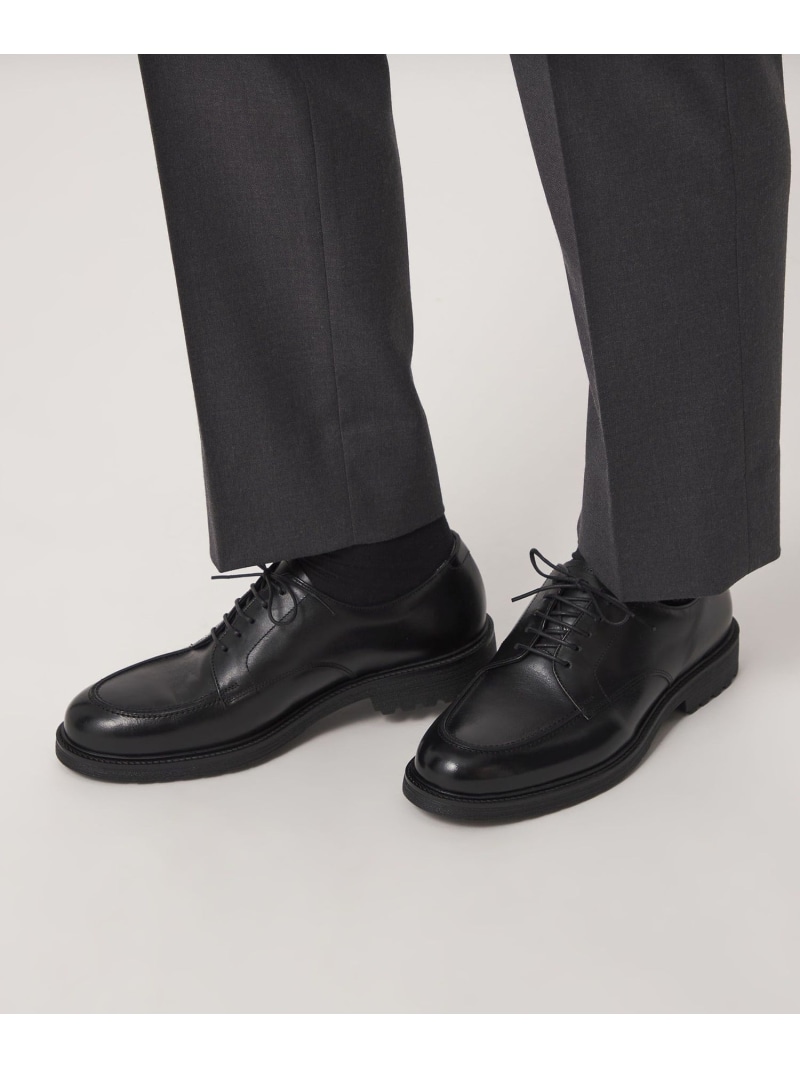 UNITED ARROWS green label relaxing GLR ハッスイ アクティブ スムース Uチップ レザーシューズ ドレスシューズ -撥水- ユナイテッドアローズ グリーンレーベルリラクシング シューズ・靴 レースアップ・ドレスシューズ ブラック【送料無料】| Fashion Men
