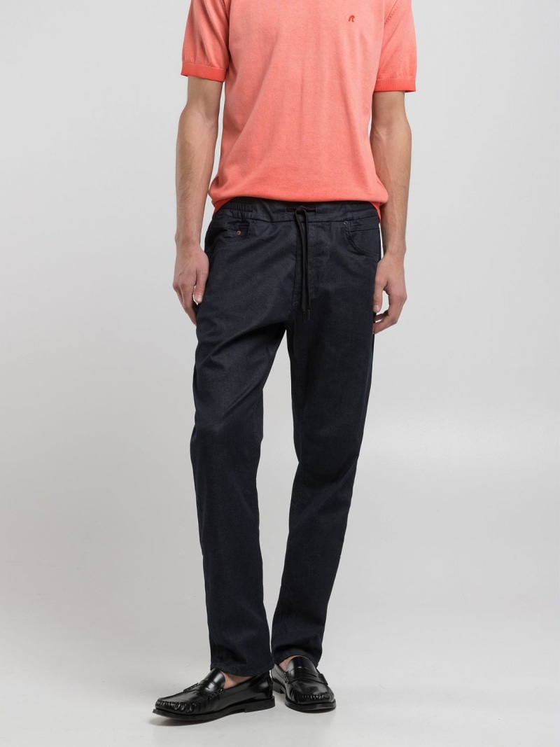 REPLAY リラックステーパードLANNY Touch denim リプレイ パンツ ジーンズ・デニムパンツ ネイビー【送料無料】