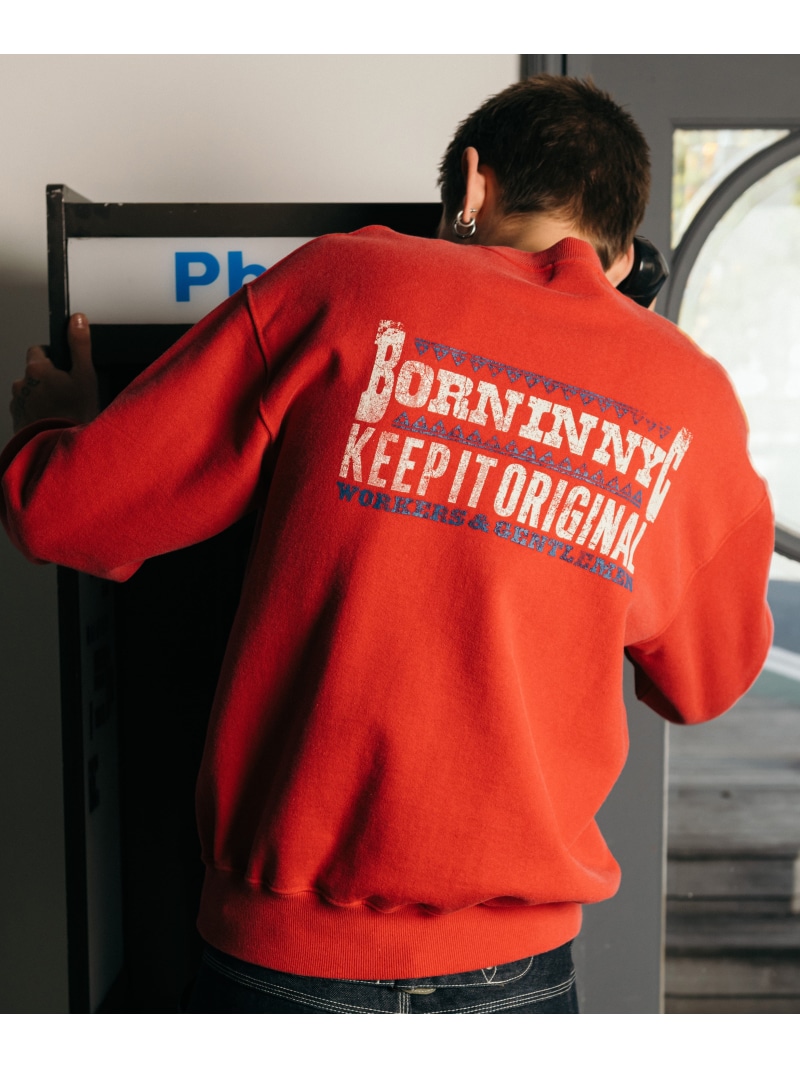 【SALE／20%OFF】Schott FADE KEEP IT ORIGINAL CREW SWEAT/汗水 打つこと トップス スウェット・トレーナー 米国海軍 赤いこと 黒いこと【RBA_E】【貨物輸送無料】