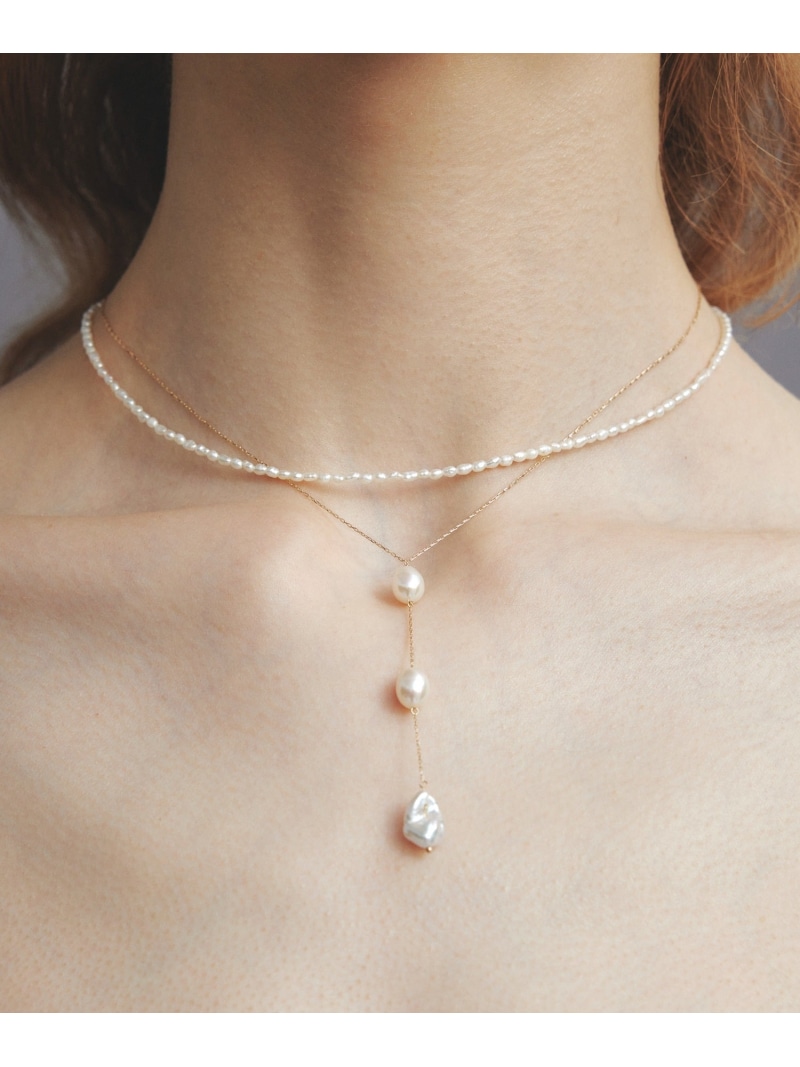 les bon bon les bon bon/dot blessing pearl necklace BOB575 セットアップセブン アクセサリー・腕時計 ネックレス ゴールド【送料無料】