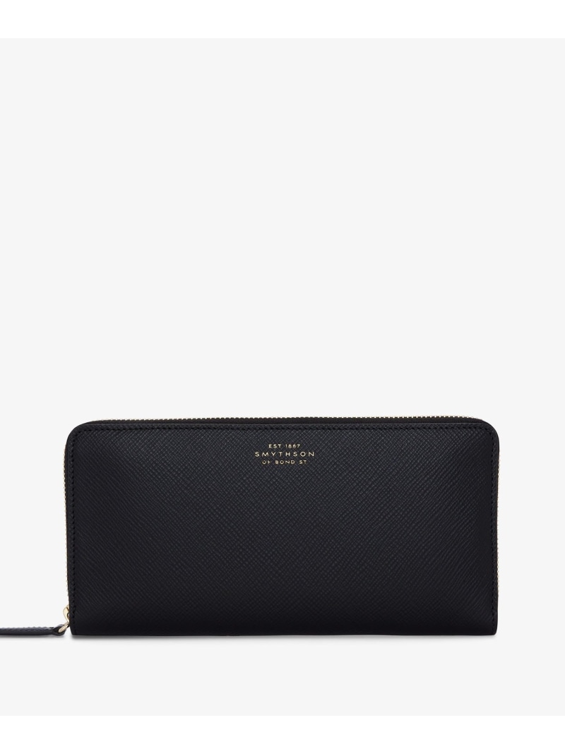 SMYTHSON Panama Large Zip Around Purse スマイソン 財布・ポーチ・ケース 財布 ブラック【送料無料】