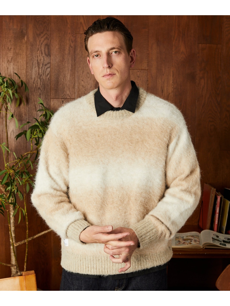 【SALE／30%OFF】Schott GRADATION CREW KNIT/グラデーション クルーニット ショット トップス ニット ブラック ベージュ【RBA_E】【送料無料】