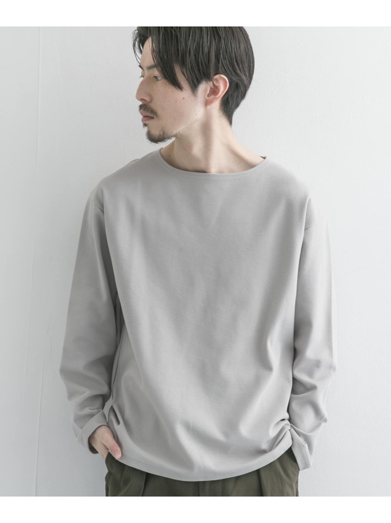 Urban Research ミラノリブボートネックロングスリーブtシャツ アーバンリサーチ カットソー Tシャツ グレー ホワイト ブラック