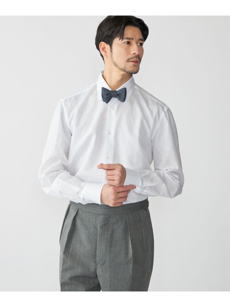 SHIPS MEN 【SHIPS別注】Errico Formicola: ラウンドカラー コットン リネン シャツ シップス トップス シャツ・ブラウス ホワイト【送料無料】