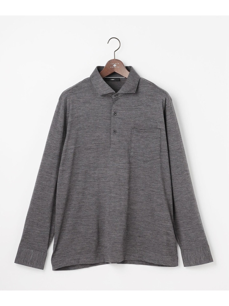 JOSEPH ABBOUD 【キングサイズ・ふっくらあたたかウール100%】ウールダディポロシャツ ジョセフアブード トップス カットソー・Tシャツ グレー【送料無料】