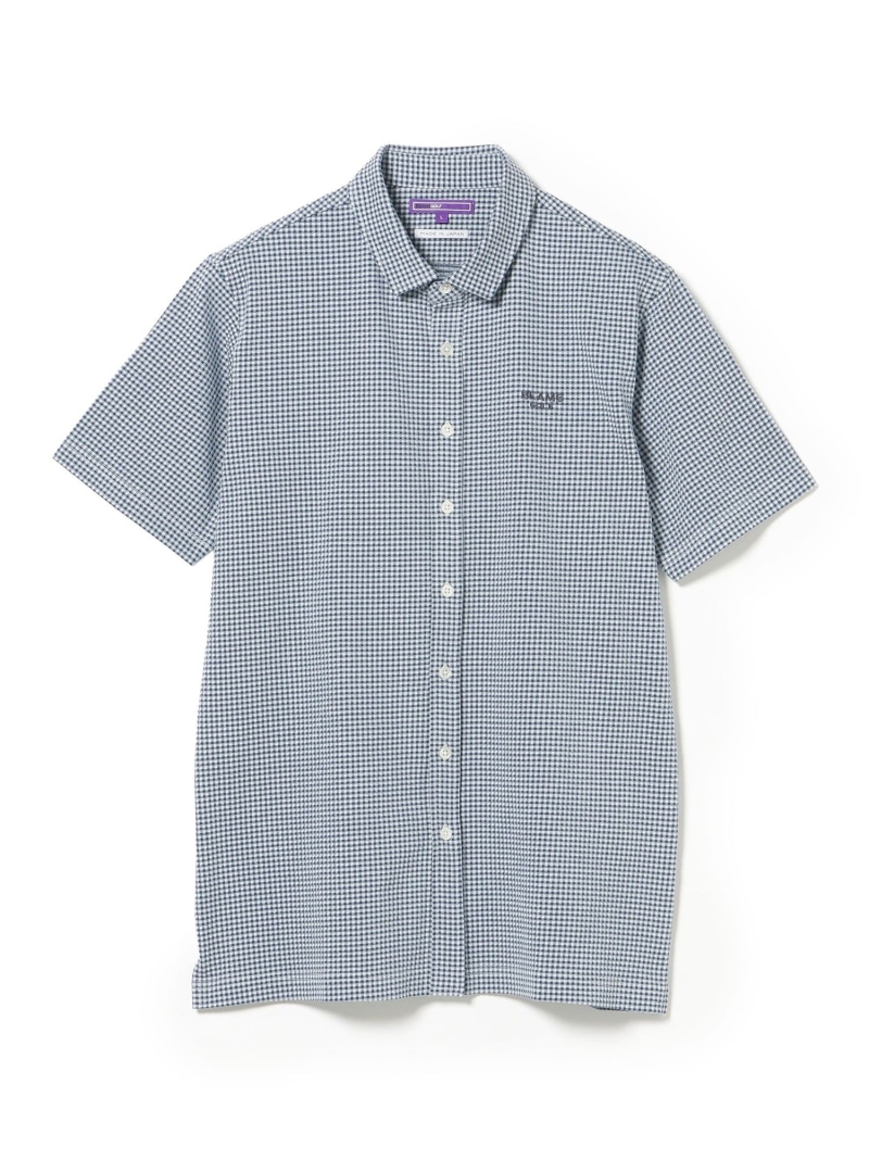 BEAMS GOLF PURPLE LABEL PURPLE LABEL / 伸ばすこと 蹴球 ギンガム プルオーバー ビームス ゴルフ トップス スウェット・トレーナー 米国海軍 薄墨色【貨物輸送無料】
