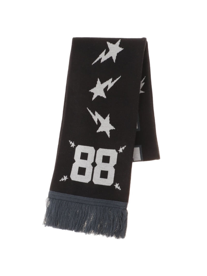 A BATHING APE BAPE LOGO JACQUARD SCARF ア ベイシング エイプ ファッション雑貨 スカーフ・バンダナ ネイビー ブラック【送料無料】