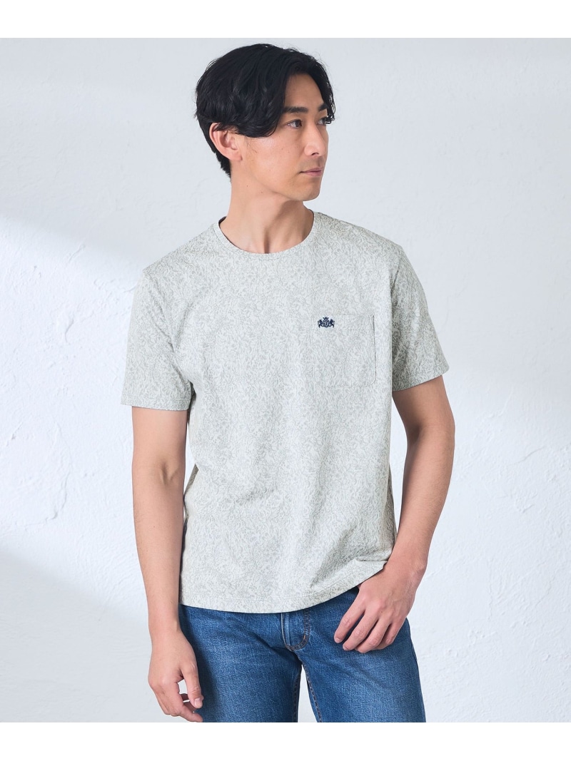 BAKER STREET フラワージャカードTシャツ ベイカー・ストリート トップス カットソー・Tシャツ ネイビー【送料無料】