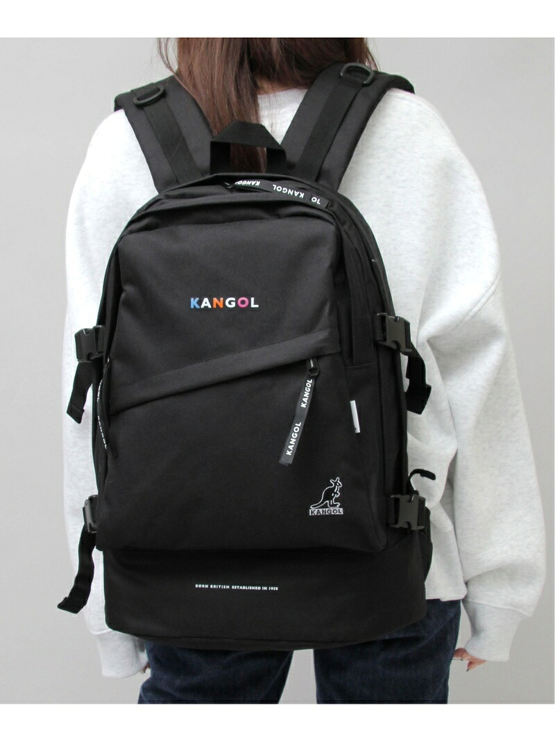KANGOL KANGOL/バックパック/リュック/大容量/2層式 エー.エム.エス. バッグ リュック・バックパック ブラック【送料無料】
