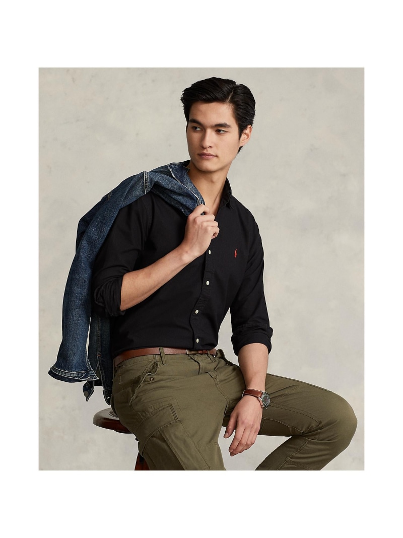 POLO RALPH LAUREN クラシック フィット ガーメントダイド オックスフォード シャツ ラルフローレン トップス シャツ・ブラウス ブラック【送料無料】