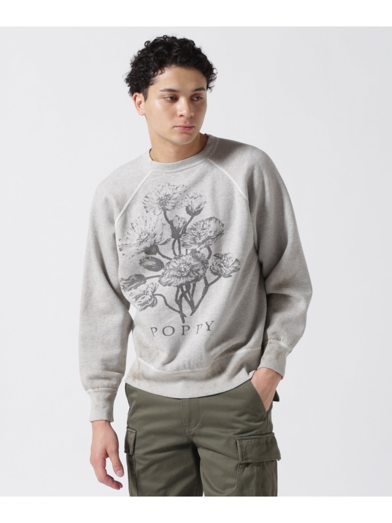 ROYAL FLASH SAINT MICHAEL/セントマイケル/CREW SWEAT/FLOWER/GRAY ロイヤルフラッシュ トップス スウェット・トレーナー グレー【送料無料】