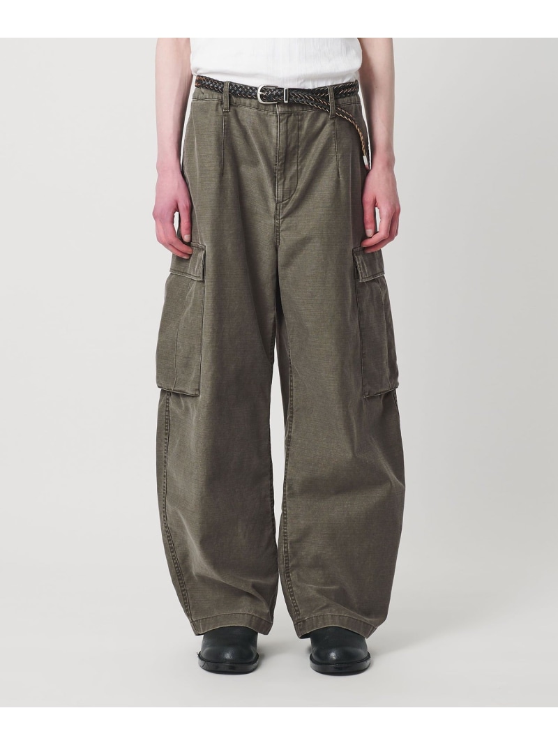 monkey time BEAUTY&YOUTH UNITED ARROWS ピグメント バックサテン カーブ カーゴ パンツ ビューティー＆ユース　ユナイテッドアローズ パンツ その他のパンツ グリーン【送料無料】