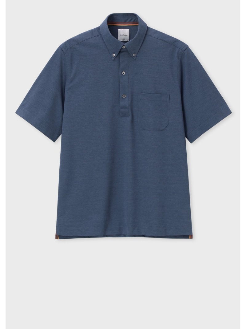 Paul Smith ソリッド 鹿の子 ボタンダウン ポロシャツ ポール・スミス トップス カットソー・Tシャツ ネイビー ベージュ ブルー【送料無料】
