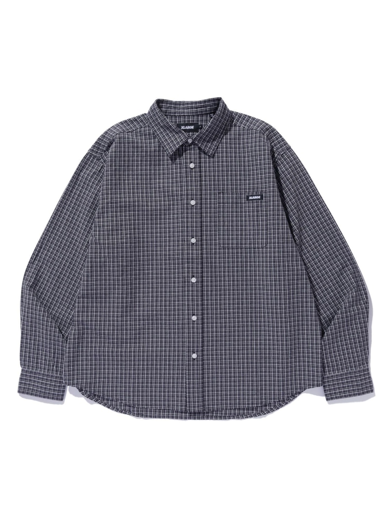 XLARGE PLAID L/S SHIRT エクストララージ トップス プルオーバー・トップ 緑であること 赤銅色 黒いこと【貨物輸送無料】