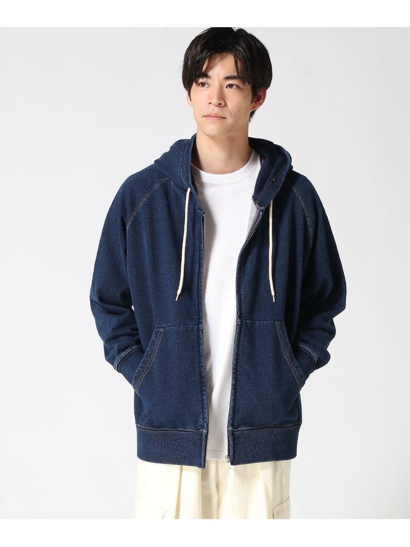 gym master gym master/(U)11ozインディゴスウェットZIPパーカー ジムマスター トップス パーカー・フーディー ネイビー ブルー【送料無料】