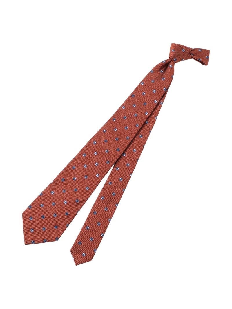 【SALE/31%OFF】Paul Stuart ネクタイ/小紋柄 ポール・スチュアート スーツ・フォーマル ネクタイ・蝶ネクタイ オレンジ カーキグリーン【RBA_E】【送料無料】| Fashion Men