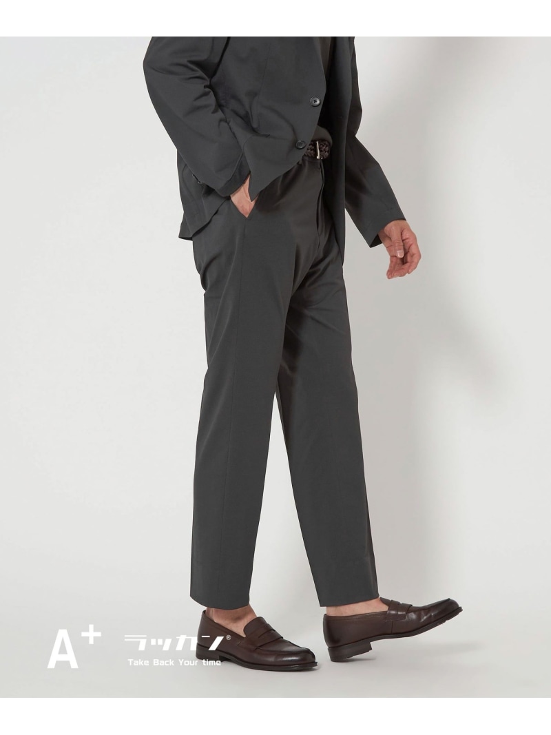 【SALE／50%OFF】UNITED ARROWS green label relaxing A+ ラッカンジャージ スタンダード イージー スラックス -ウォッシャブル・ストレッチ・吸水速乾- ユナイテッドアローズ アウトレット パンツ スラックス・ドレスパンツ ネイビー グレー【RBA_E】【送料無料】