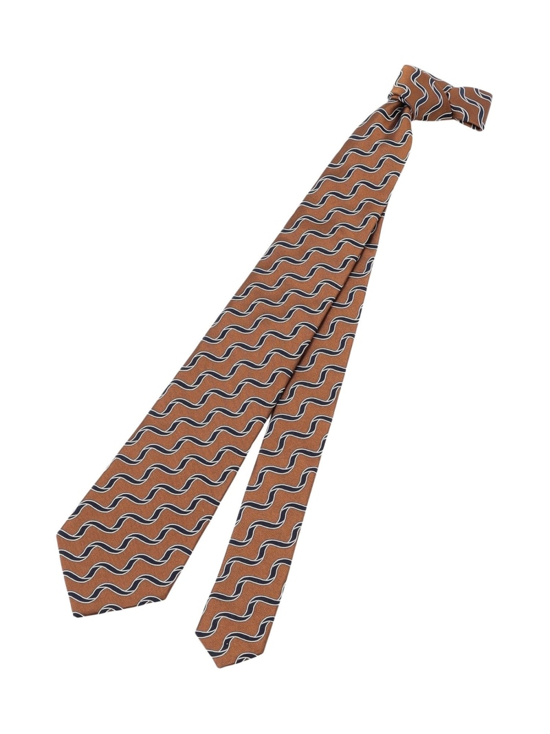【SALE／31%OFF】Paul Stuart ネクタイ/ロープウェーブストライプ柄 ポール・スチュアート スーツ・フォーマル ネクタイ・蝶ネクタイ オレンジ ネイビー【RBA_E】【送料無料】｜ Fashion Men