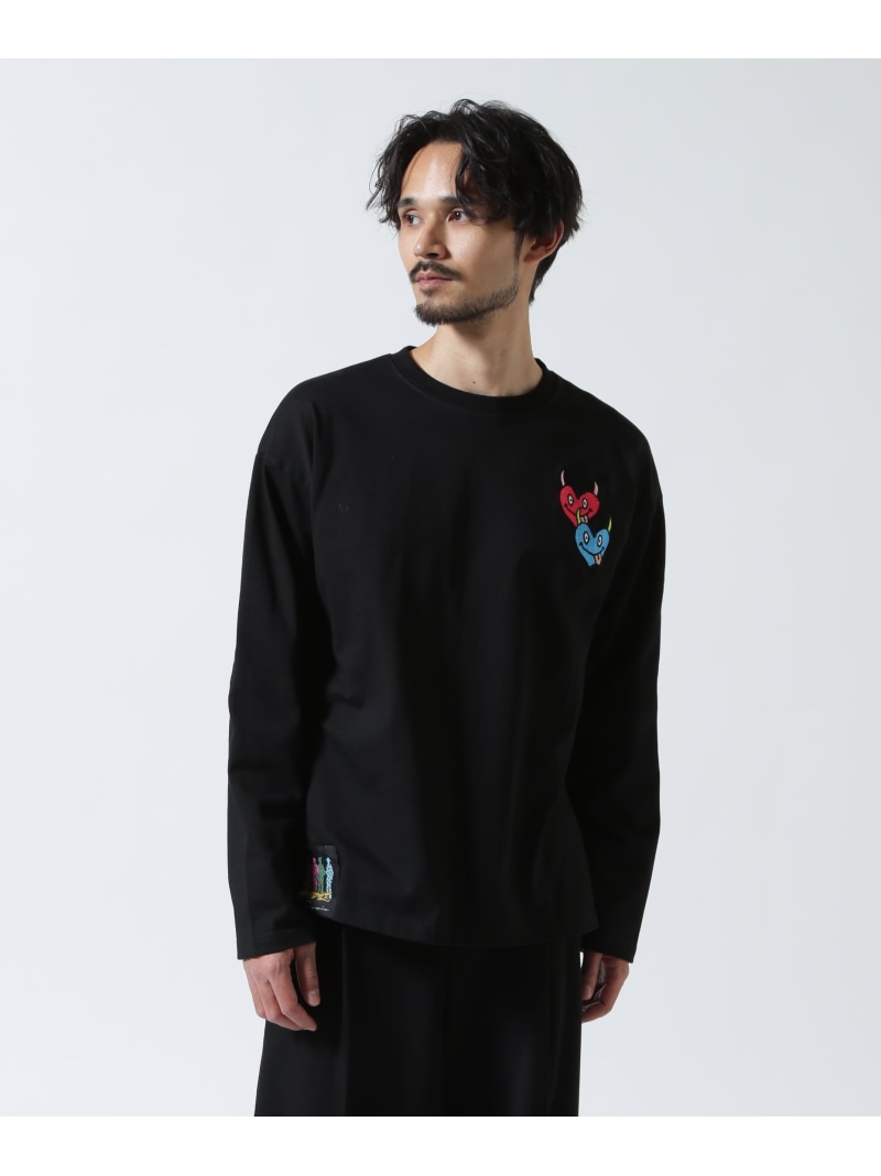 【SALE／40%OFF】B'2nd maxsix(マックスシックス)DOUBLE HERT L/S TEE ビーセカンド トップス カットソー・Tシャツ ホワイト ブラック【RBA_E】【送料無料】｜ Fashion Men