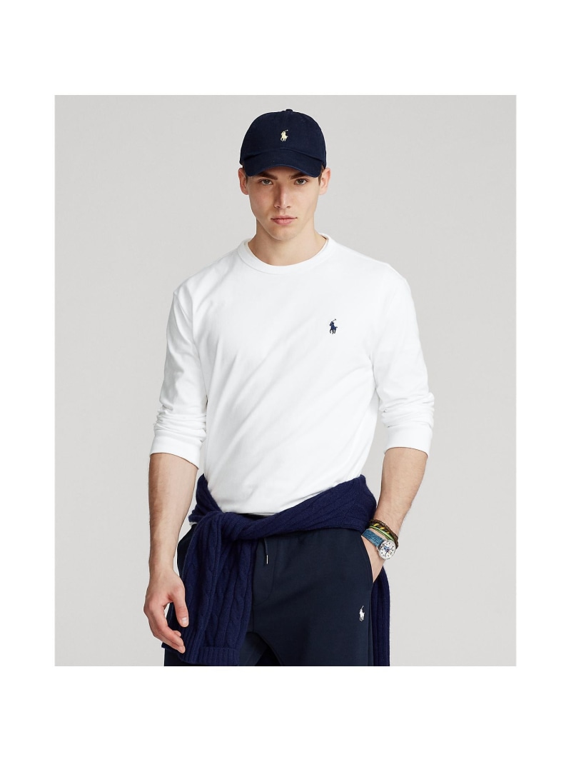 POLO RALPH LAUREN クラシック フィット ジャージー ロングスリーブ Tシャツ ラルフローレン トップス カットソー・Tシャツ ホワイト【送料無料】