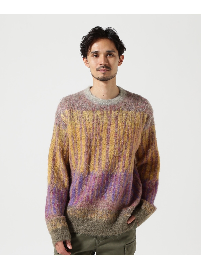 【SALE／40%OFF】GARDEN TOKYO YOKE/ヨーク/KID MOHAIR WOOL BRUSHED TREE JAQUARD SWEATER 園庭 トップス 編み物 オレンジ色 緑であること【RBA_E】【貨物輸送無料】