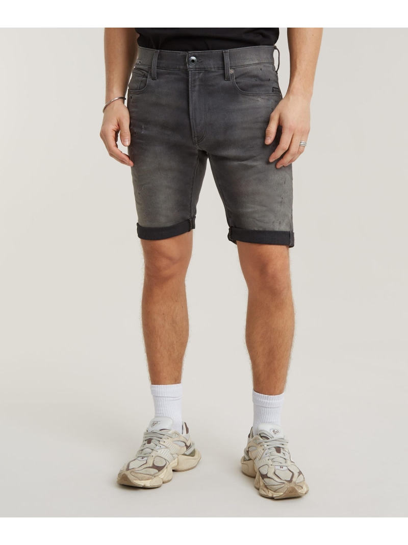 【SALE／30%OFF】G-Star RAW 【堅苦しさ販売店】3301 SLIM SHORTS/ベーシックデザインデニムスリムショートパンツ ジースターロゥ ズボン下 デニム・ジーンズズボン下 黒いこと【RBA_E】【貨物輸送無料】