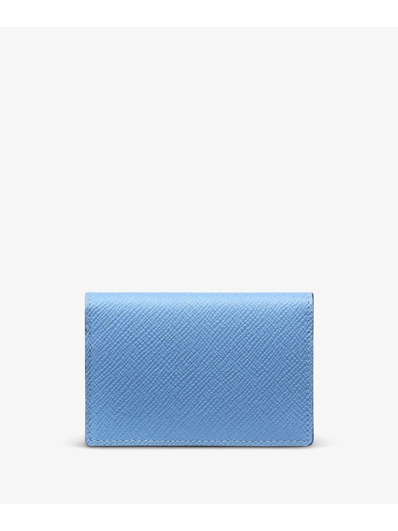 SMYTHSON Panama Folded Card Case With Snap Closure スマイソン 財布・ポーチ・ケース 名刺入れ・カードケース ブルー【送料無料】